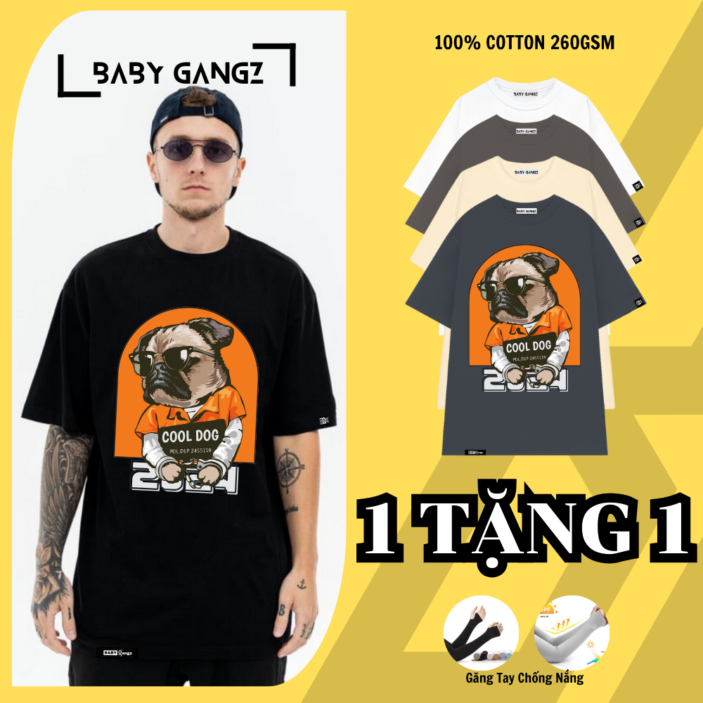 中性 GANGZ 優質 100% 棉 T 恤,基本本地品牌 COOLDOG- M105 寬圓領形式