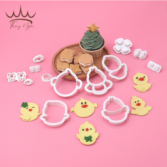 餅乾模具 - 5 件套雞模具 - 生日蛋糕配件的蛋糕裝飾配件