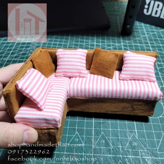 娃娃屋裝飾小沙發模型,房間盒子(適合模型 1 / 12 比例)