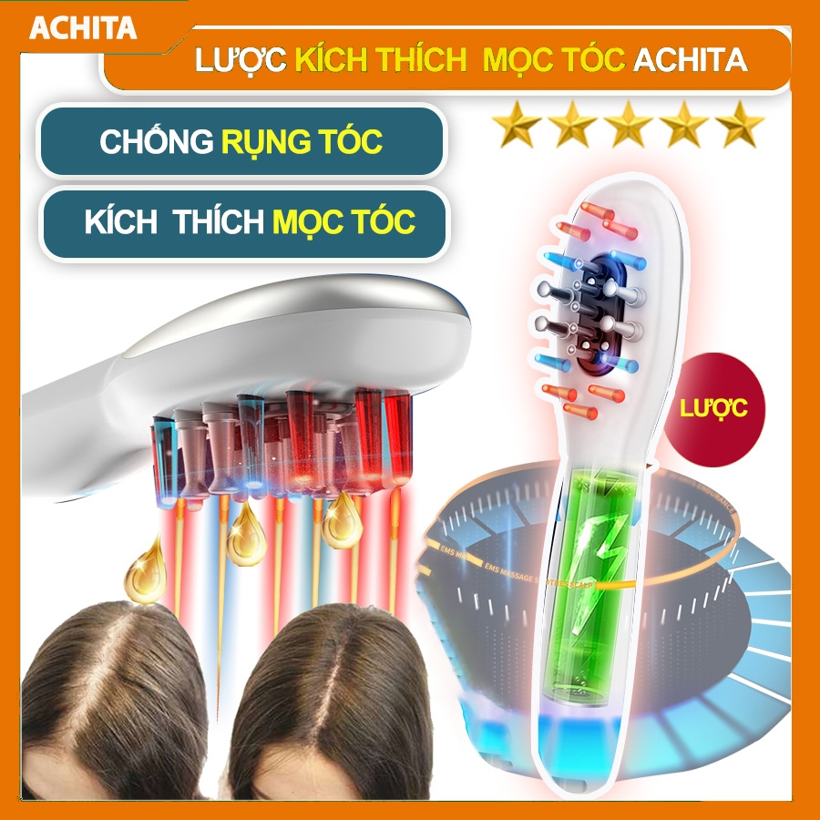 Achita L22 頭部按摩梳使用紅外線幫助、恢復受損毛囊、髮梳