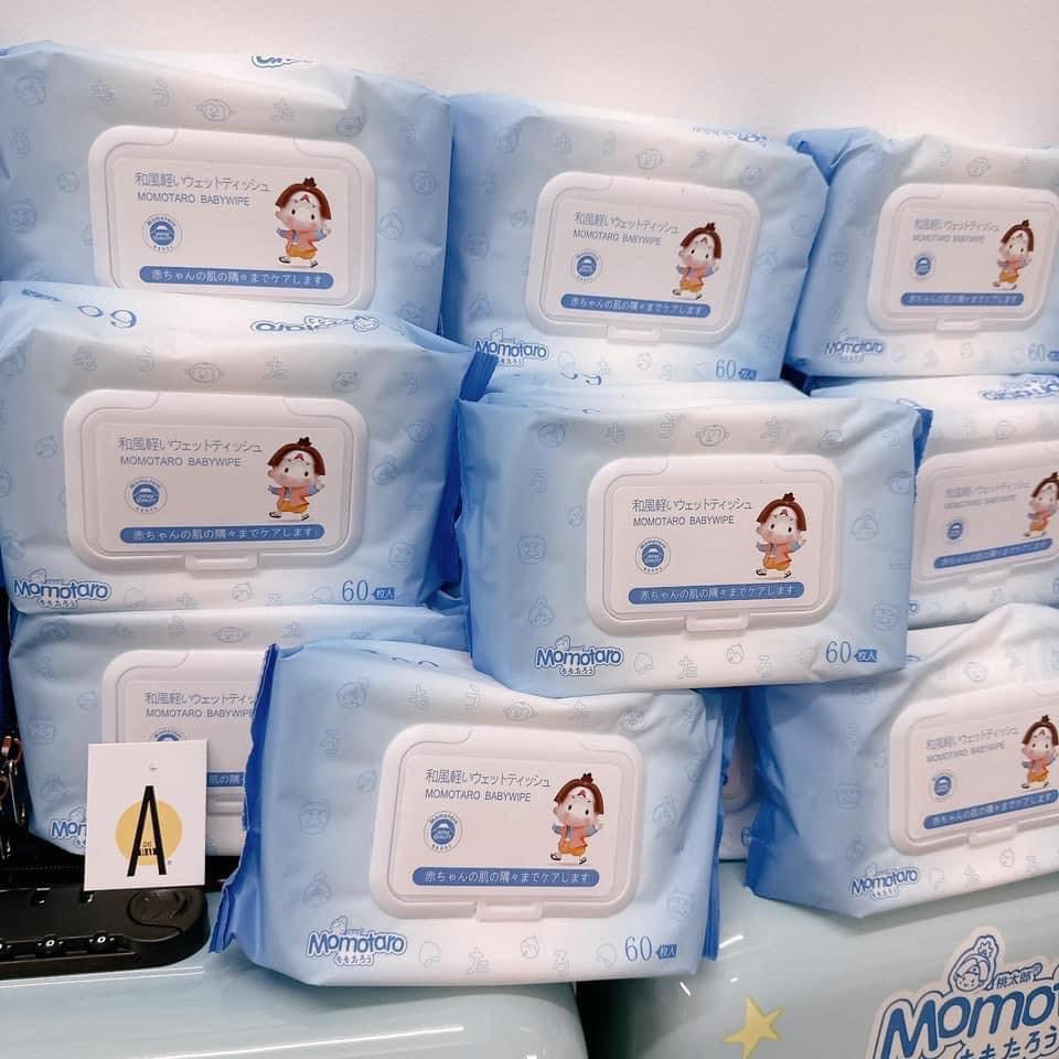 Momotaro 無味濕巾 60 張 - 嬰兒安全,不含防腐劑