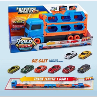 玩具 3 層卡車,帶 6 輛小型賽車變成汽車,漂亮的嬰兒玩具車