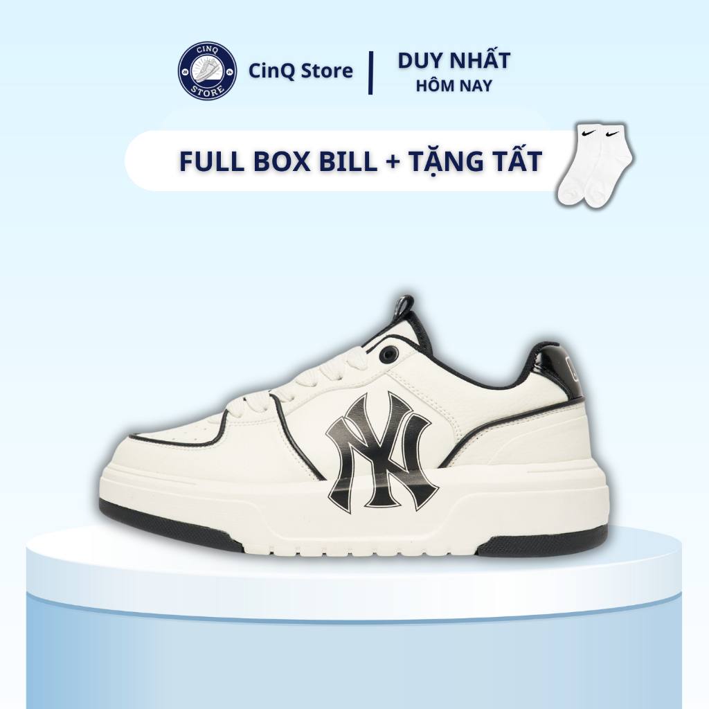 Mlb Chunky LINER 紐約鞋履,印有紐約黑字 Nyr Nyr NY 黑白 SC Middle