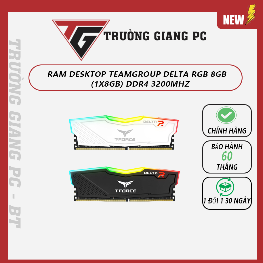Ram Team T-Force Delta RGB 8GB (DDR4 / 3200Mhz) - 正品全新
