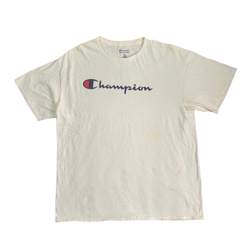 美國 2hand 白色 T 恤 CHAMPION Big Logo XL 碼