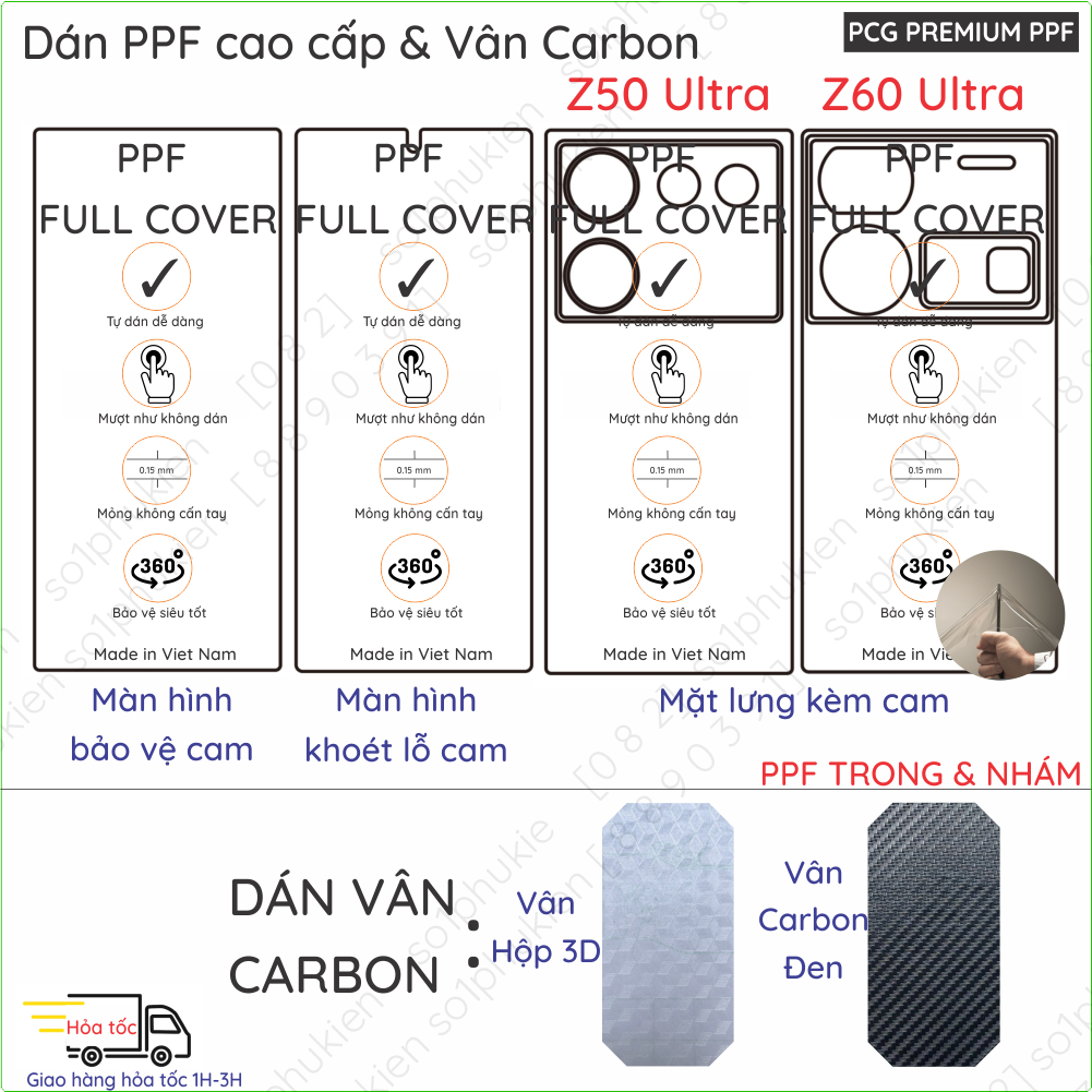 Paste PPF &amp; Carbon ZTE nubia Z50 Ultra / Z60 Ultra 適用於屏幕、透明、