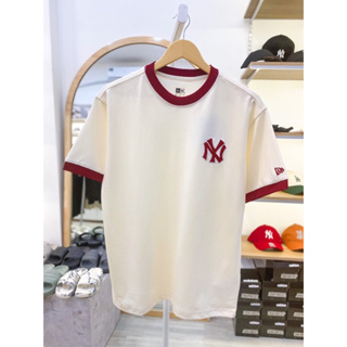 【正品】New Era x New York Yankees 奶油色T恤,奇蹟紅邊