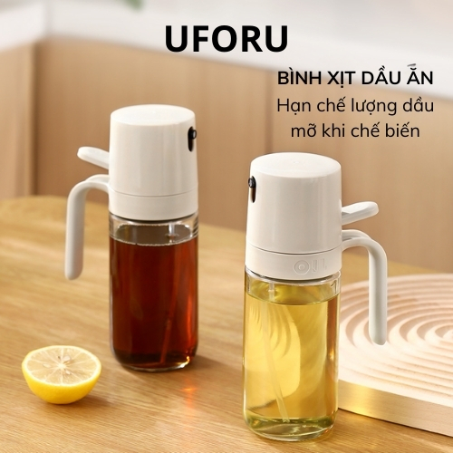 優質玻璃 Uforu 食用油噴霧,噴霧食用油瓶容量為 250 毫升,烹飪時控制油量 UF049