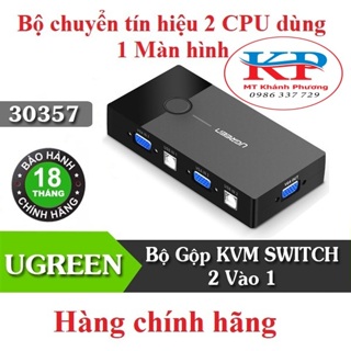 信號適配器 2 CPU 使用 1 個顯示器 - KVM 切換器,帶 USB 用於 Ugreen 30357 - 正品鼠標