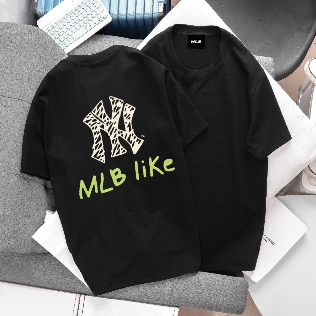Mlb 男女 T 恤,MLB 男女 T 恤,紐約字母跨境高品質熱敏印花 100% 棉 2-Way 彈力棉
