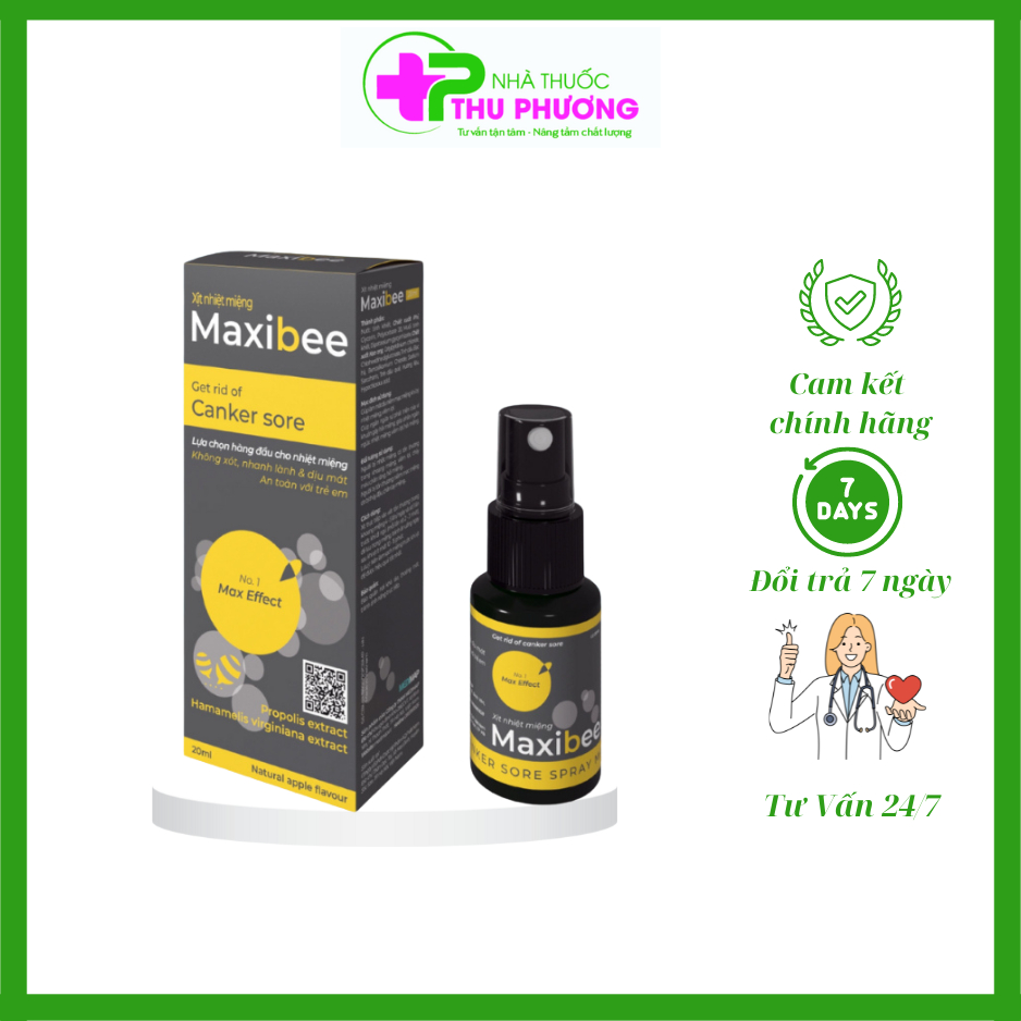 Maxibee 口腔熱噴劑 20ml - 有消炎時有助於冷卻口腔粘液嘴巴熱 LineaBon K2+D3