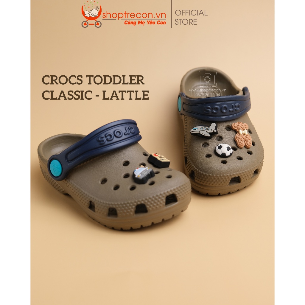Crocs 幼兒經典兒童木屐鞋 - 拿鐵