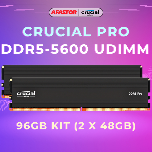 Crucial PRO 英睿達 96GB 套件內存 (2 x 48GB) DDR5-5600 UDIMM CP2K48G