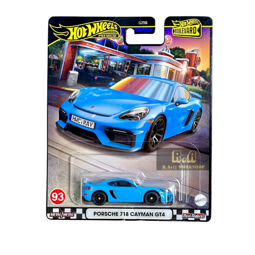 Hot Wheels 正品模型高級保時捷 718 Cayman GT4 - 大道(2024 年)