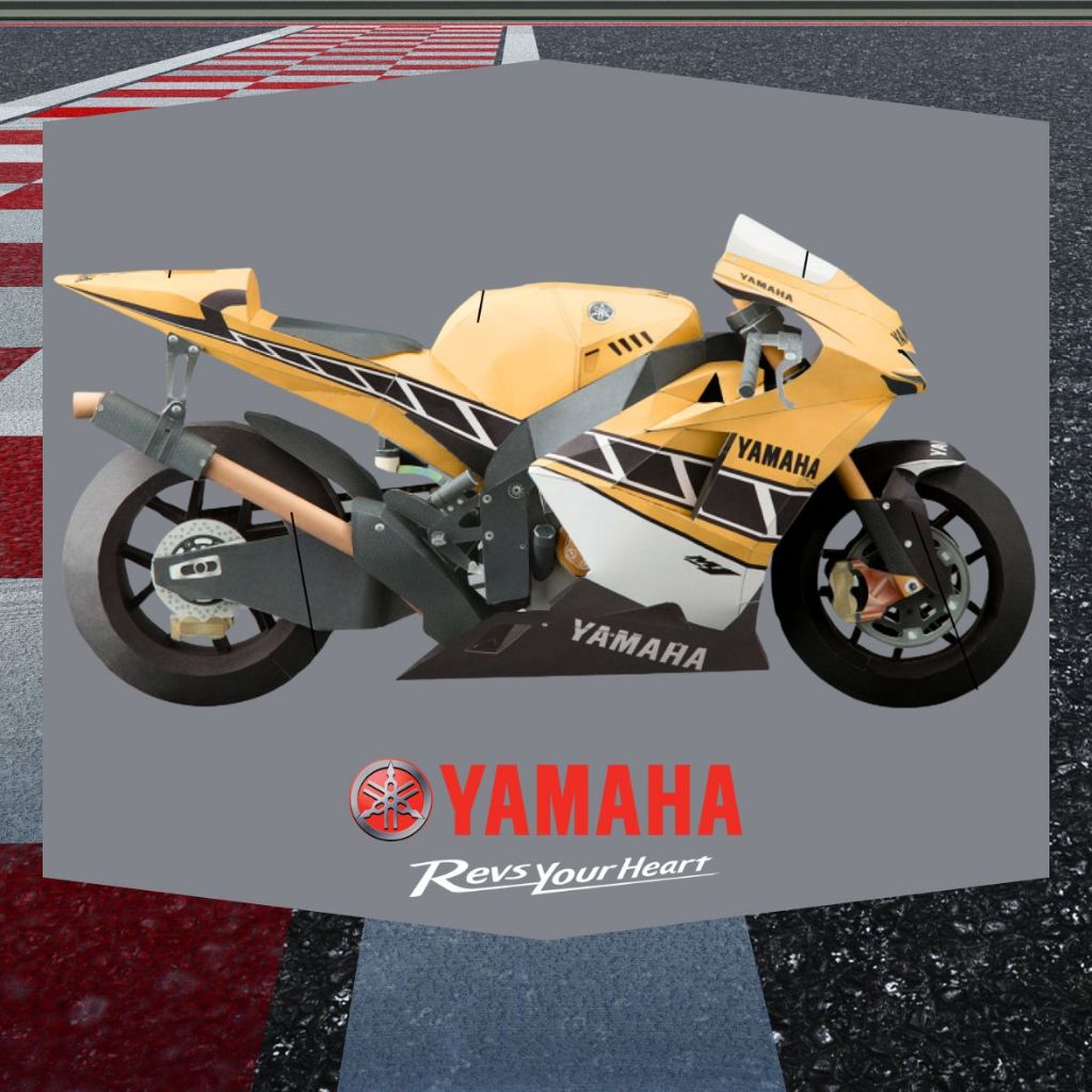 紙模型大排量運動摩托車 YAMAHA Ffc M1“黑黃限量版 2024”