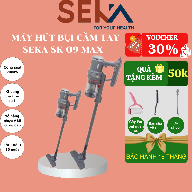 Seka Sk-09Max 手持式吸塵器,正品容量為 2000W 強力吸力,易於清潔