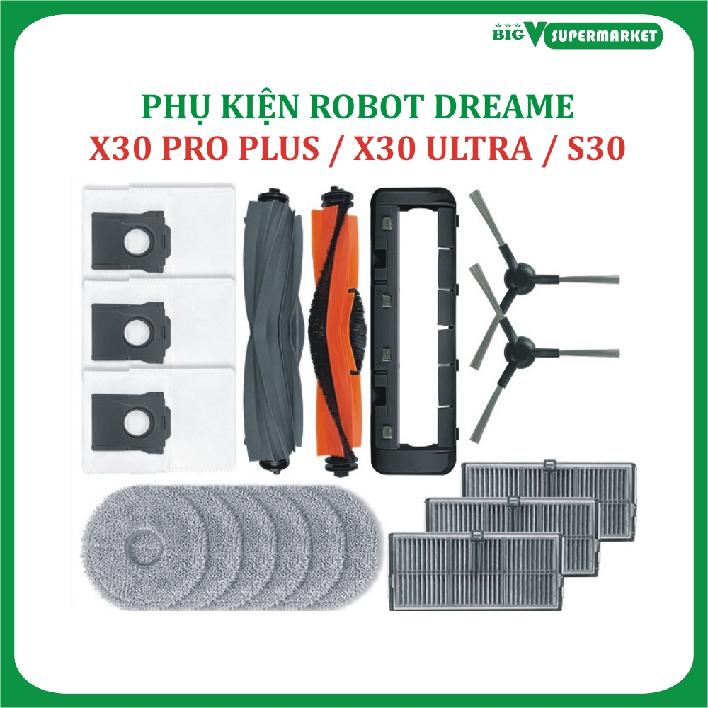 Dreame X30 Pro Plus /Ultra ,S30 掃地機器人配件, Hepa Filter, 邊刷, 主刷