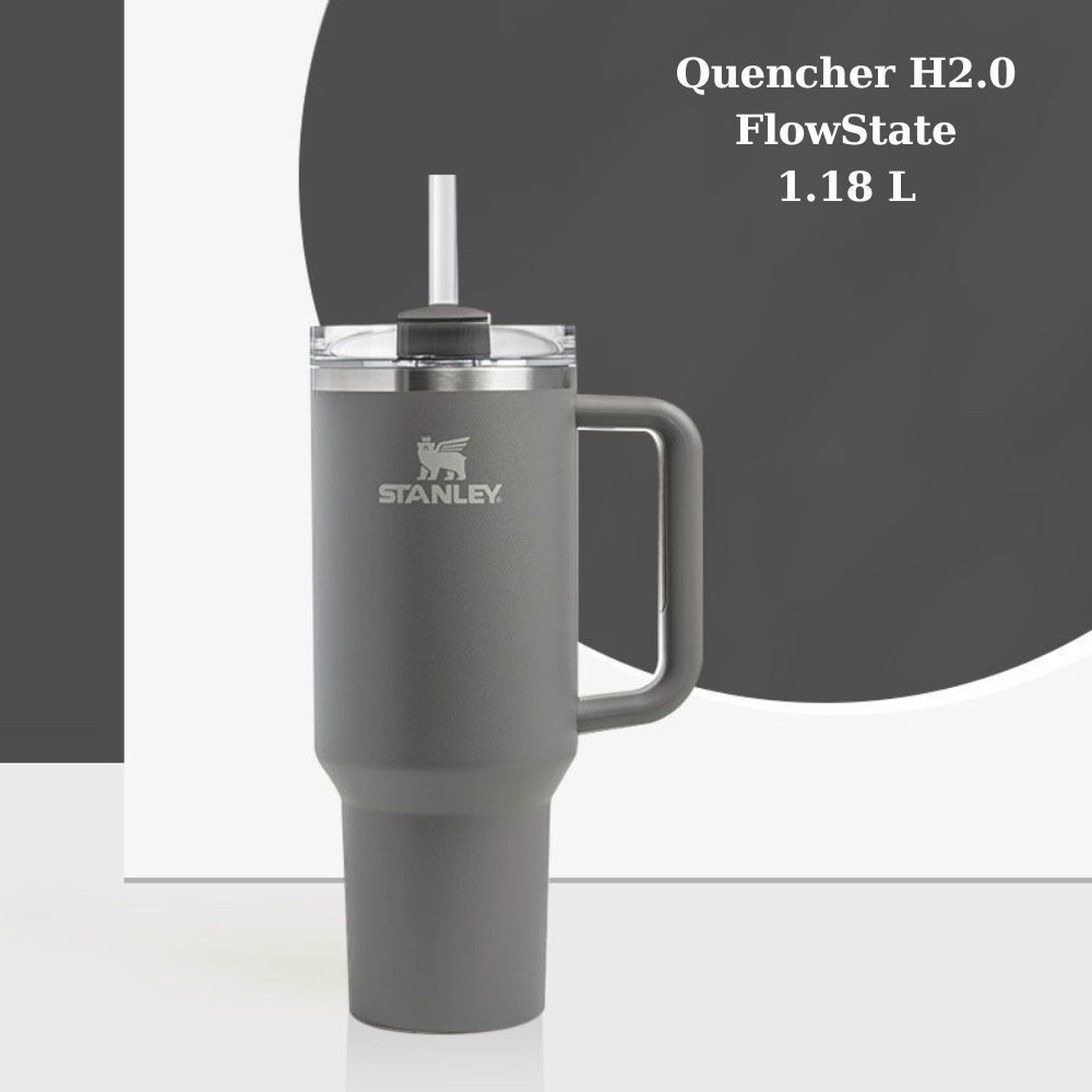 Stanley Quencher H2.0 玻璃杯 40 盎司 1.18 升灰色保溫杯