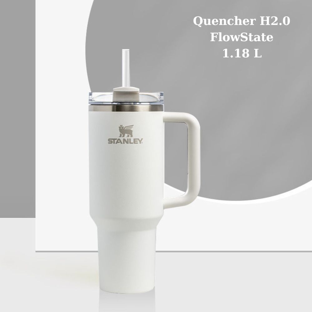 Stanley Quencher H2.0 玻璃杯 40 盎司 1.18 升白色保溫杯