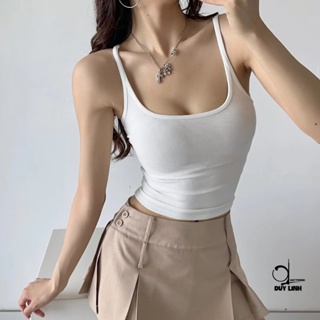 Duy Linh 擁抱體形細肩帶柔軟彈力絲羅紋織物背心女式 2D1