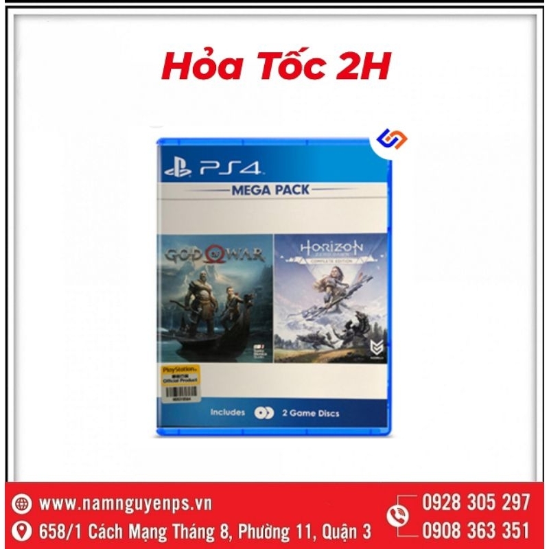 Ps4 Mega Pack God Of War 4 + Horizo n 遊戲光盤(包括 2 個遊戲光盤)Gow4