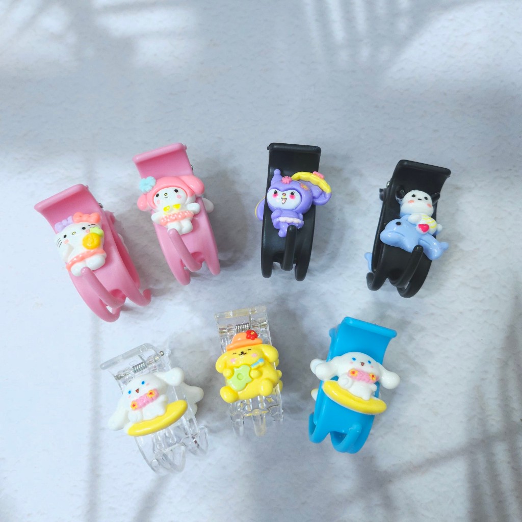 Kuromi 3 齒蟹髮夾、Cinnamoroll、Pochacco、Pompompurin、Hello Kitty、M