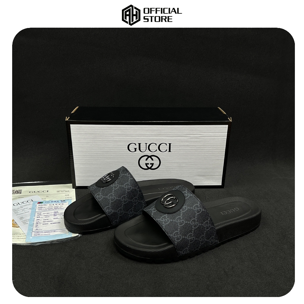 Gucci 柔軟記憶泡沫鞋底拖鞋帶水平帶中性奢華設計全盒