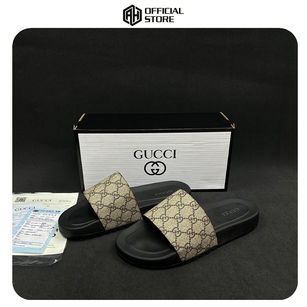 Gucci 柔軟記憶泡沫鞋底拖鞋帶水平帶中性奢華設計全盒