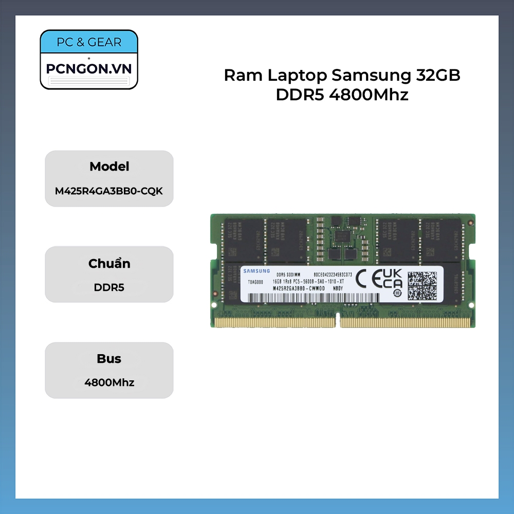 [PCNGON] 三星 32GB DDR5 4800Mhz 筆記本電腦內存