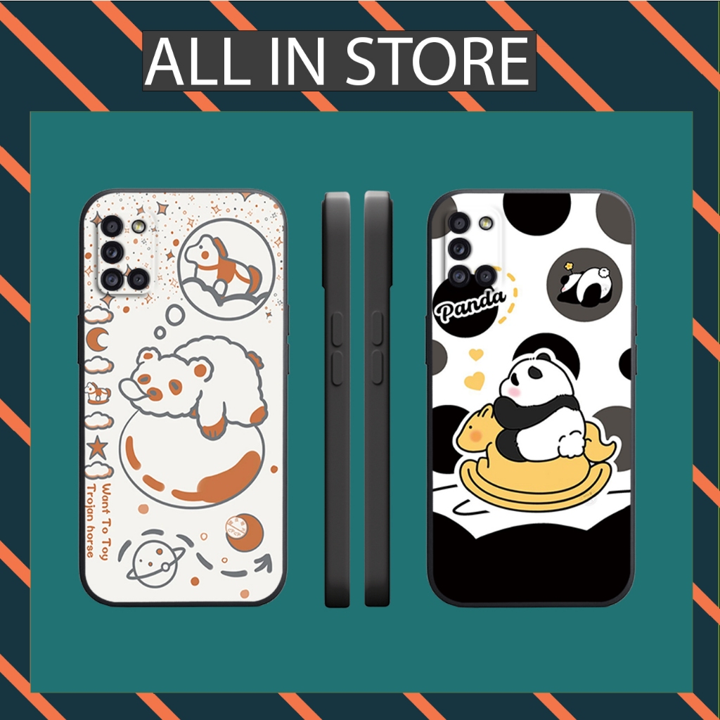 三星 A31 / A51 / A71 / M31 / M51 方邊 TPU 手機殼 - 熊貓和老虎