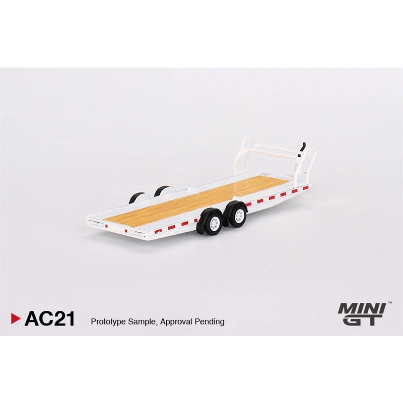 Mini Gt AC21 汽車拖車拖車白色 - 1:64 saigontoys 比例模型