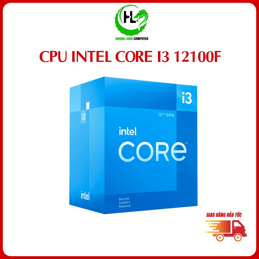 Cpu Intel Core i3 12100F 托盤/盒 3.3GHz 高達 4.3GHz,4 核 8 線程,12MB