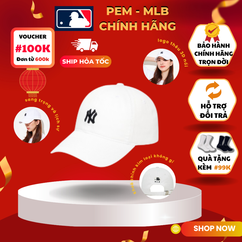 正品 MLB 帽子/帽子白色刺繡 ny 標誌非常漂亮、奢華、易於搭配、韓式