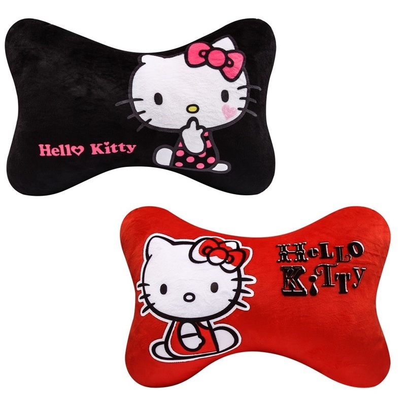 可愛的 Hello Kitty 貓汽車頭枕枕頭,彩色兒童和成人頭枕枕頭
