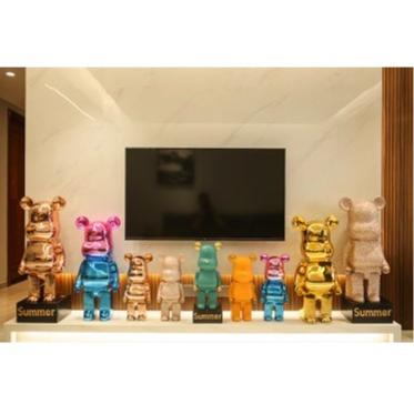 Bearbrick bearbrick Bear 模型雕像 20cm,28cm 35cm 鏡面白色陶瓷材料,櫥櫃裝飾,作