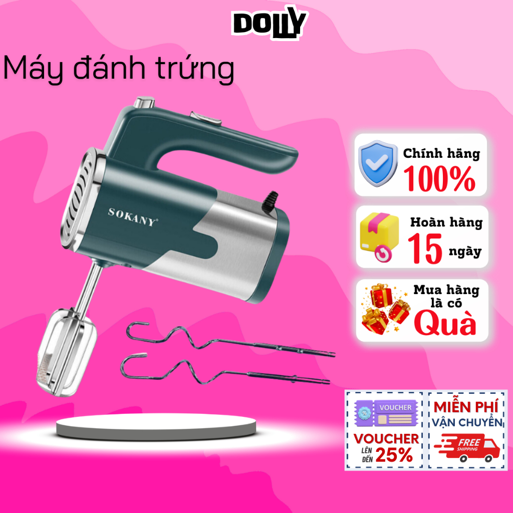 Dolly SOKANY- SK6621 便攜式打蛋器,包括 5 檔 800w - 打蛋器、咖啡發泡機、發泡粉攪拌機