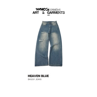 Heaven BLUE V2 WASH 牛仔褲 - 破洞藍牛仔褲 1009