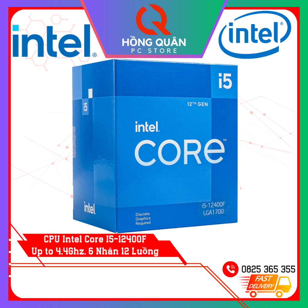 Intel Core i5 12400F CPU 處理器(高達 4.4Ghz,6 核 12 線程,18MB 高速緩存,L