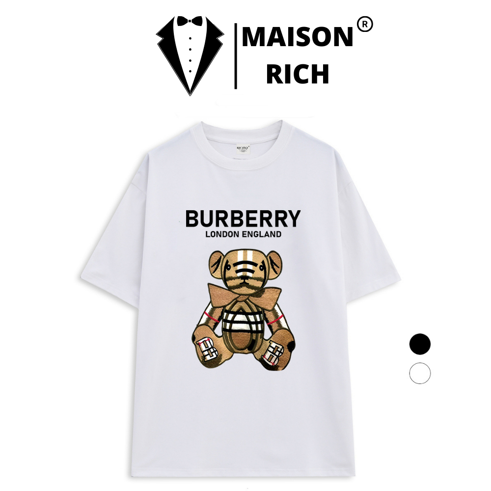 Maison Rich Premium Burberry London 英國蝴蝶結小熊奢華 T 恤