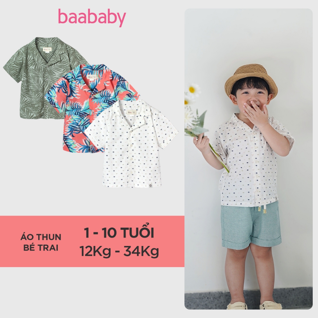 Baa BABY 1-10歲男孩夏季圖案襯衣睡衣短袖襯衫-SM08N