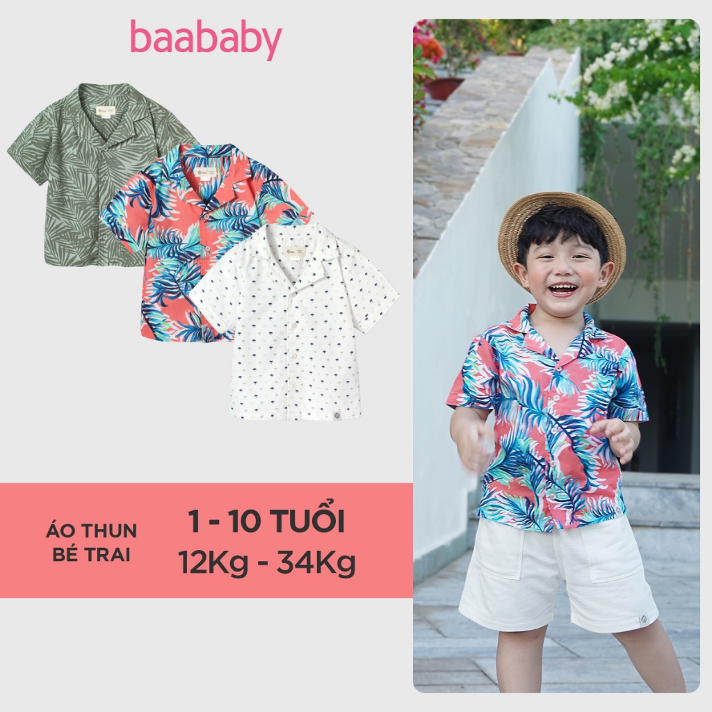 Baa BABY 襯衣睡衣短袖男童襯衫適合 1 至 10 歲嬰兒 -SM08N