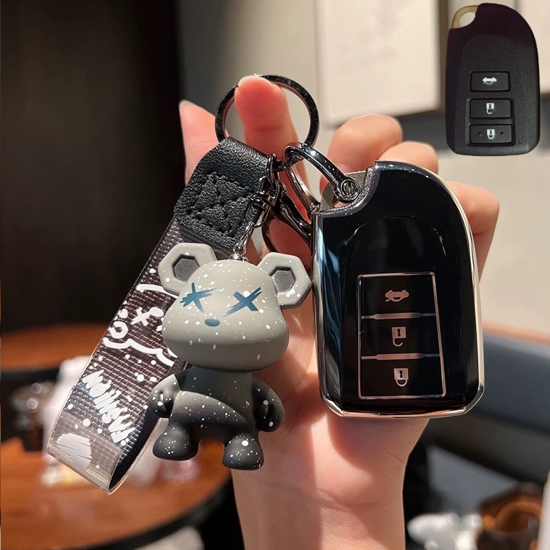 用於豐田威馳 Yaris 3 按鈕的豪華 TPU 汽車鑰匙套 2015-2022