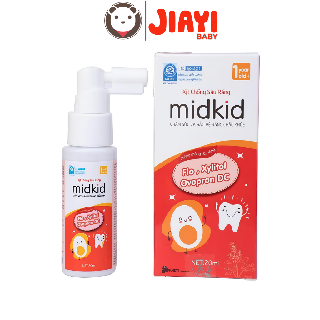 Midkid 蛀牙噴霧保護牙釉質,防止刷牙後發黃適合 1 歲嬰兒 20ml.30ml 奶瓶