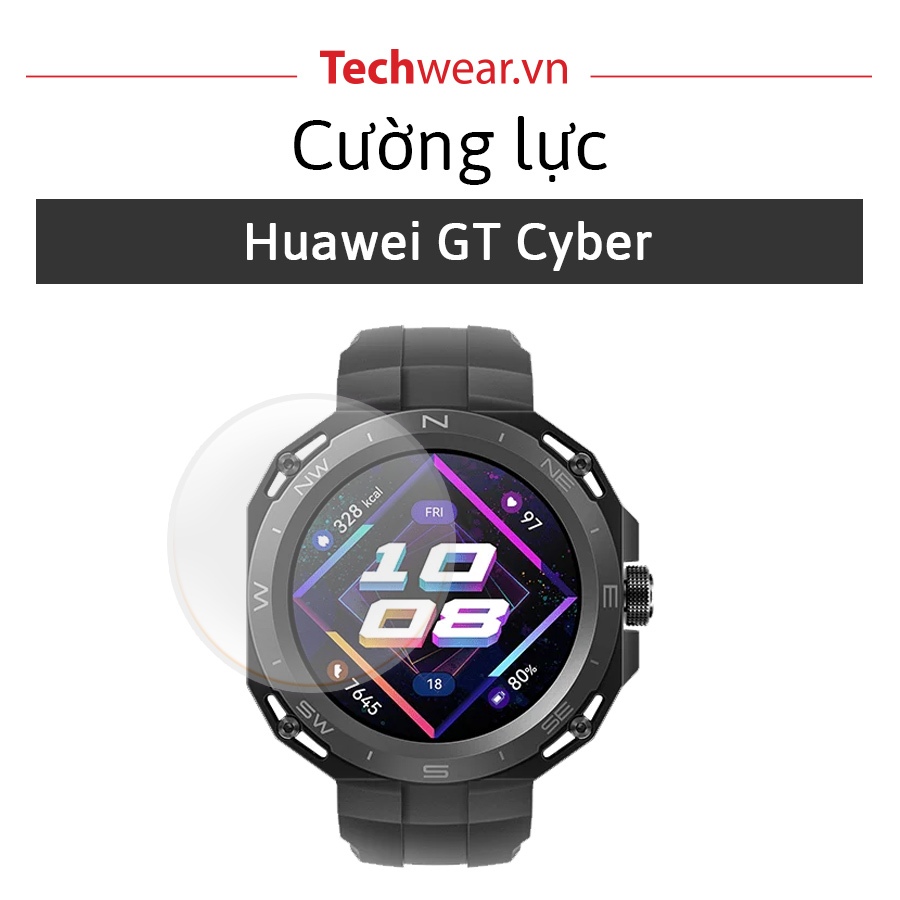 加強適用於華為 GT Cyber Watch 屏幕保護膜免受划痕 - Techwearvn