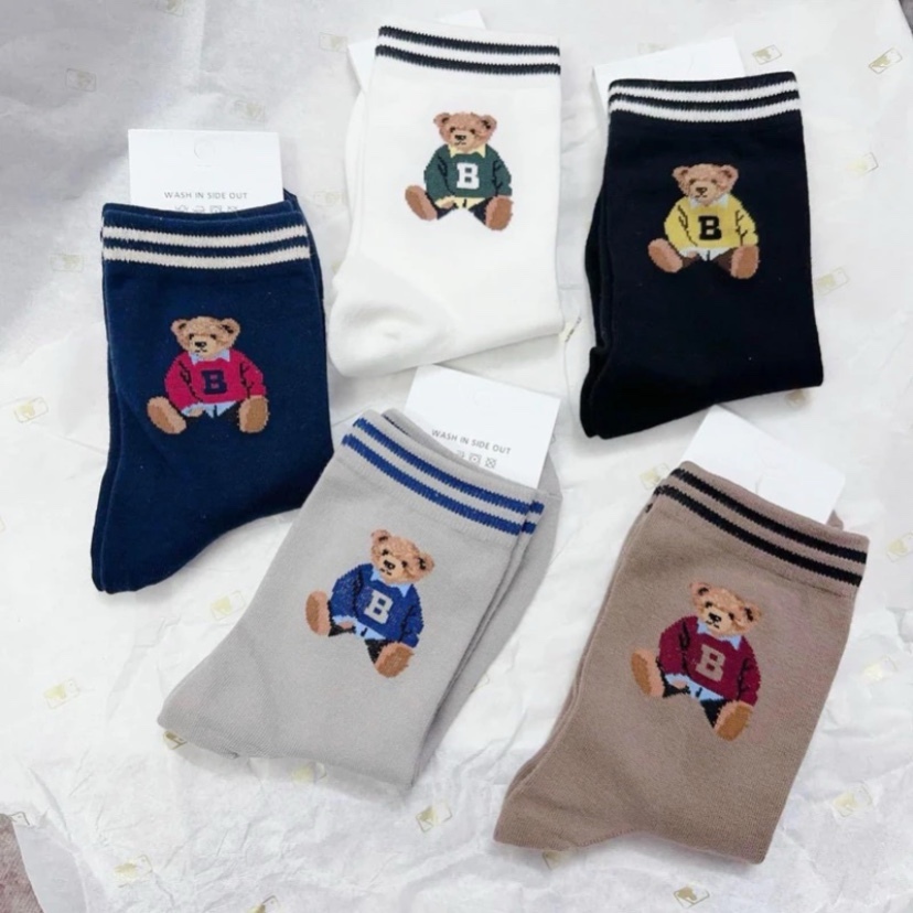 韓國bbang Gggu高領襪/襪子(白、黑、灰、棕)