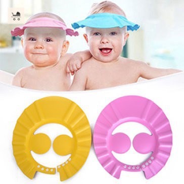 帶耳塞的嬰兒防水罩洗髮水帽,嬰兒用耳塞中的水蓋,柔軟的泡沫材料,快速乾燥,易於清潔