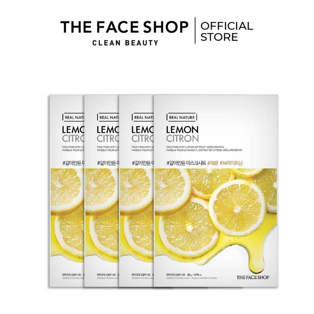 (贈品) 4 THE Face SHOP Real Nature 檸檬面膜最佳保濕修復紙面膜 20G