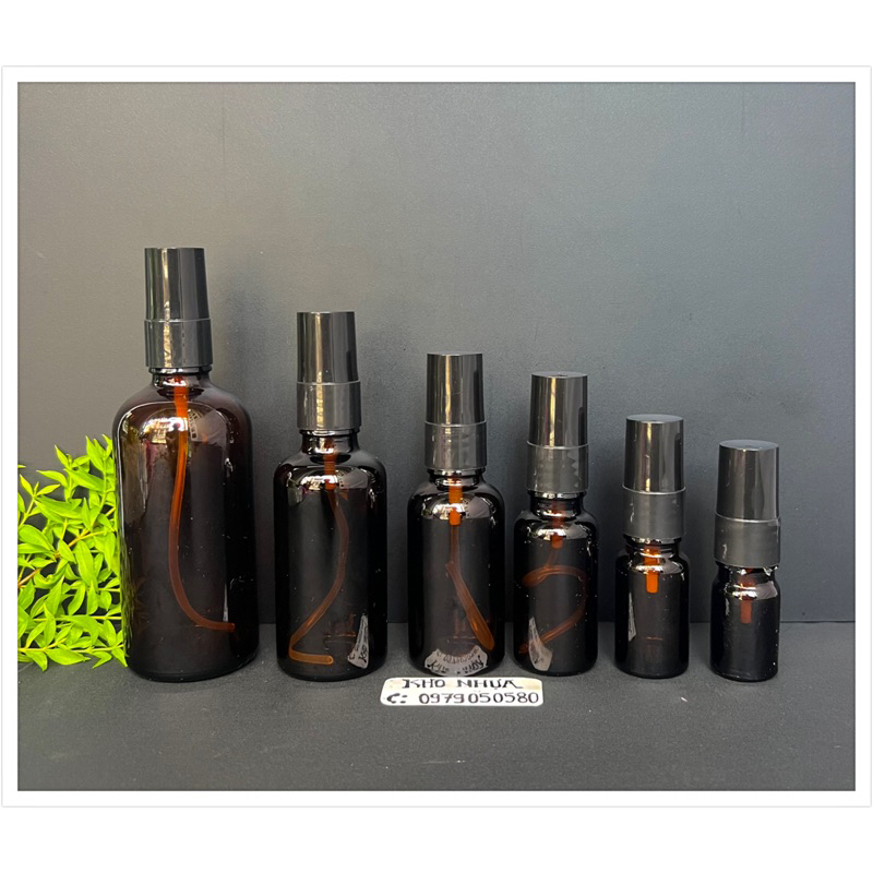 霧化器玻璃瓶 - 棕色玻璃瓶噴霧精油 5ml 10ml 20ml 30ml 50ml 100ml 化妝品提取物