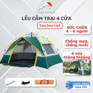 自取野營帳篷 4 -6 人綠色 43046 折疊野營帳篷 - Trek Camping