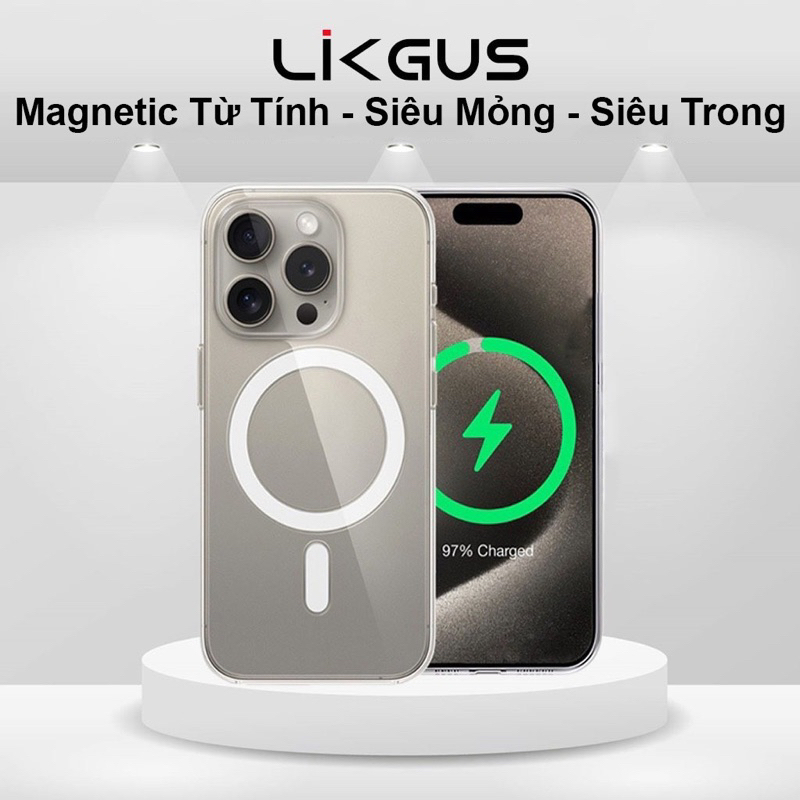 適用於 iPhone 12 至 15pro max 無線充電的內部 Likgus 手機殼